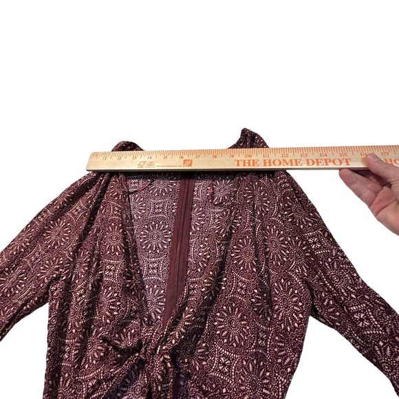 Cotton Candy LA Small Woman Shorts Jumpsuit Wrap Around Maroon White‎ Geometric - Picture 7 of 12